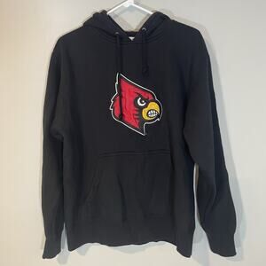 Louisville‎ Cardinals Black Embroidered Hoodie Champion Men’s Large Embroidered